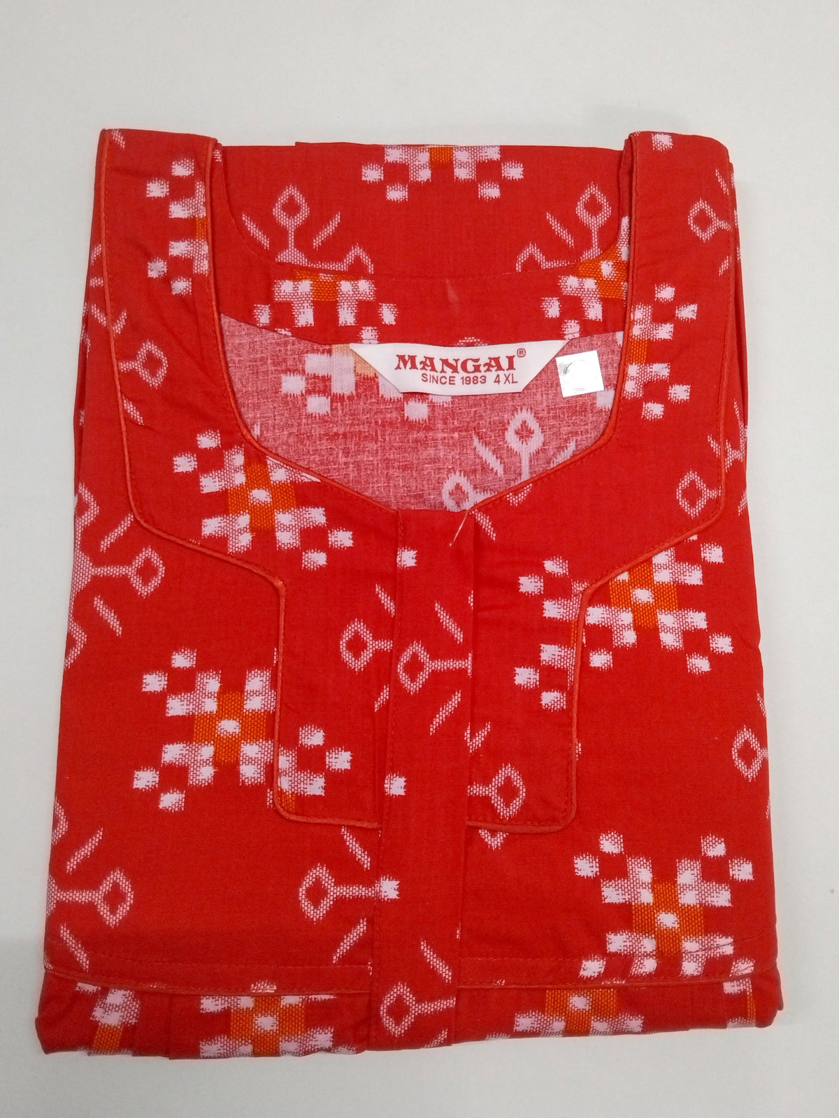 MANGAI Premium Cotton Printed Pleated Model Half Sleeve 4XL Size Nighties - Fancy Neck | With Side Pocket |Shrinkage Free Nighties | Trendy Collection's for Stylish Women's (4PZ)