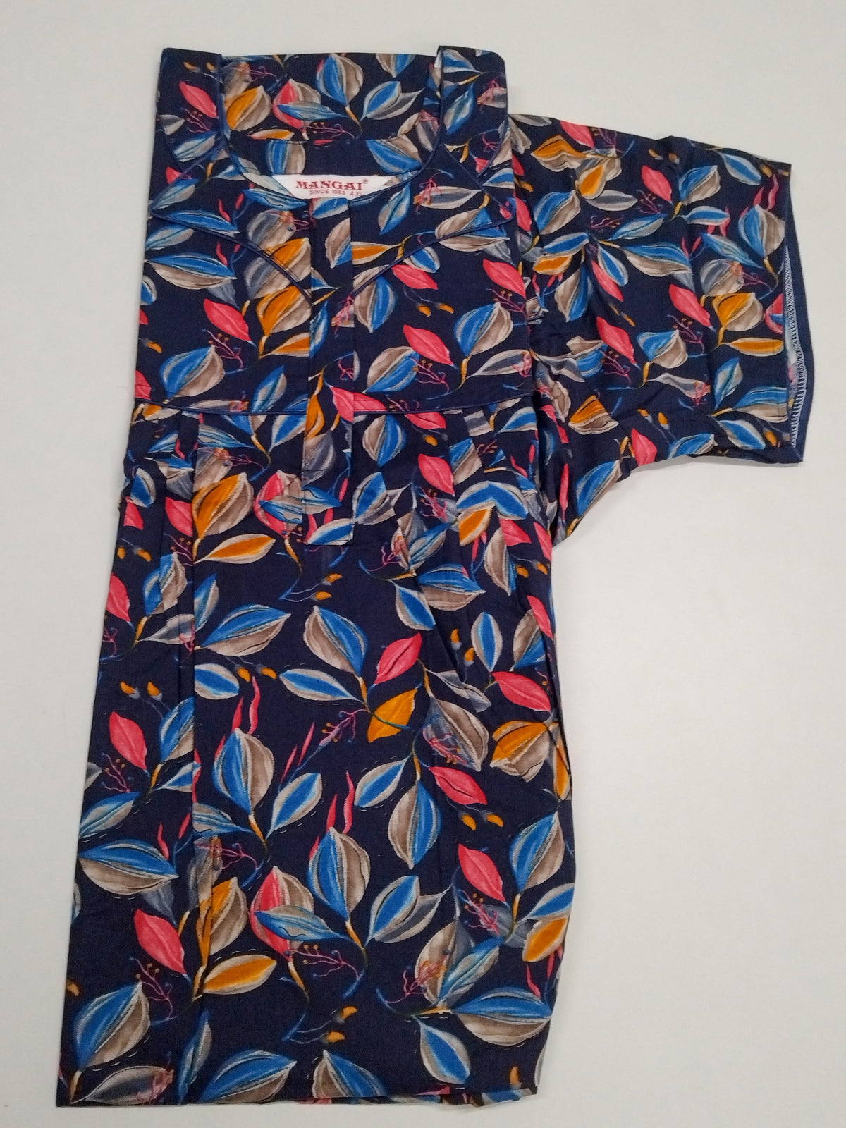 MANGAI Premium Cotton Printed Pleated Model Half Sleeve 4XL Size Nighties - Fancy Neck | With Side Pocket |Shrinkage Free Nighties | Trendy Collection's for Stylish Women's (4PZ)