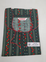 MANGAI Premium Cotton 60Inch Nighties - Fancy Neck | With Side Pocket | Shrinkage Free Nighties | Stylish Collection's for Trendy Women's - (60IN-FFN)