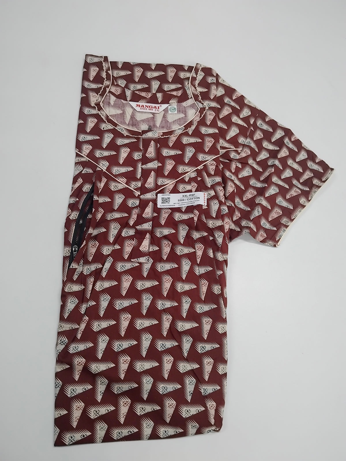 MANGAI Cotton Straight Zip Feeding Nighty |Post Pregnancy | Comfort and Style | Pleated Model | Soft Cotton Feeding Nighties (PSF)