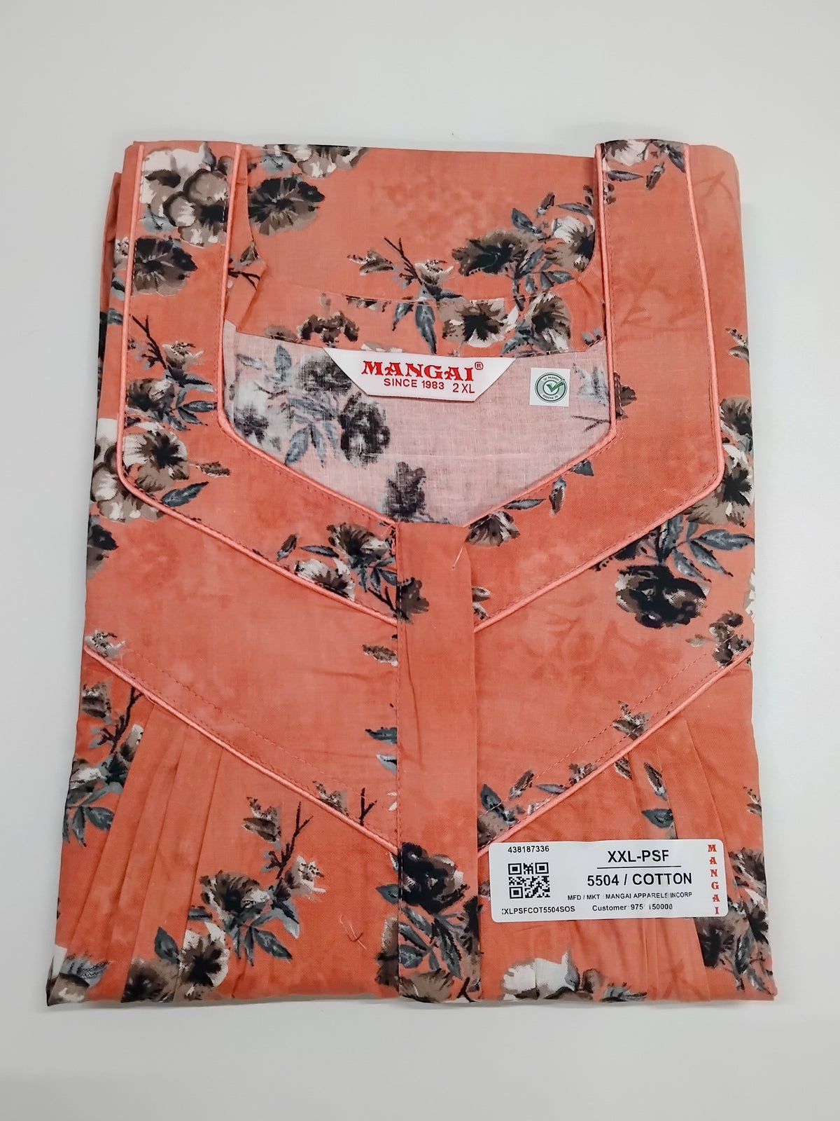 MANGAI Cotton Straight Zip Feeding Nighty |Post Pregnancy | Comfort and Style | Pleated Model | Soft Cotton Feeding Nighties (PSF)