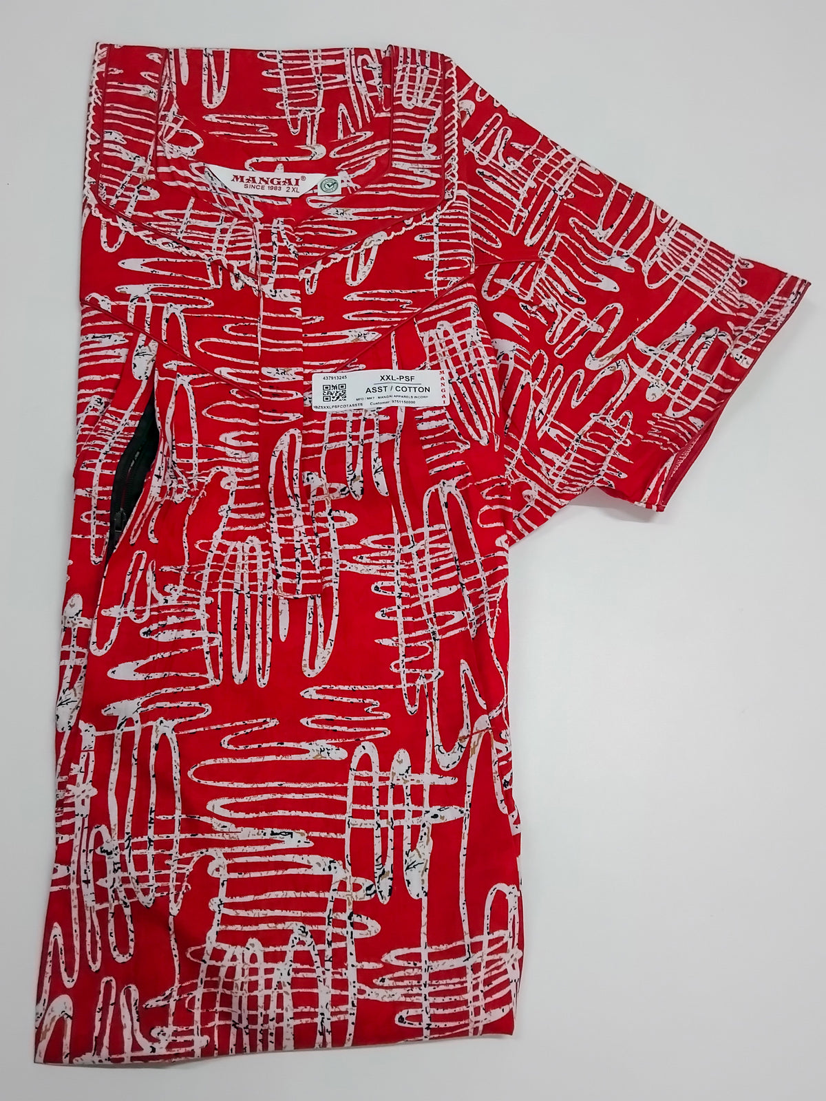 MANGAI Cotton Straight Zip Feeding Nighty |Post Pregnancy | Comfort and Style | Pleated Model | Soft Cotton Feeding Nighties (PSF)