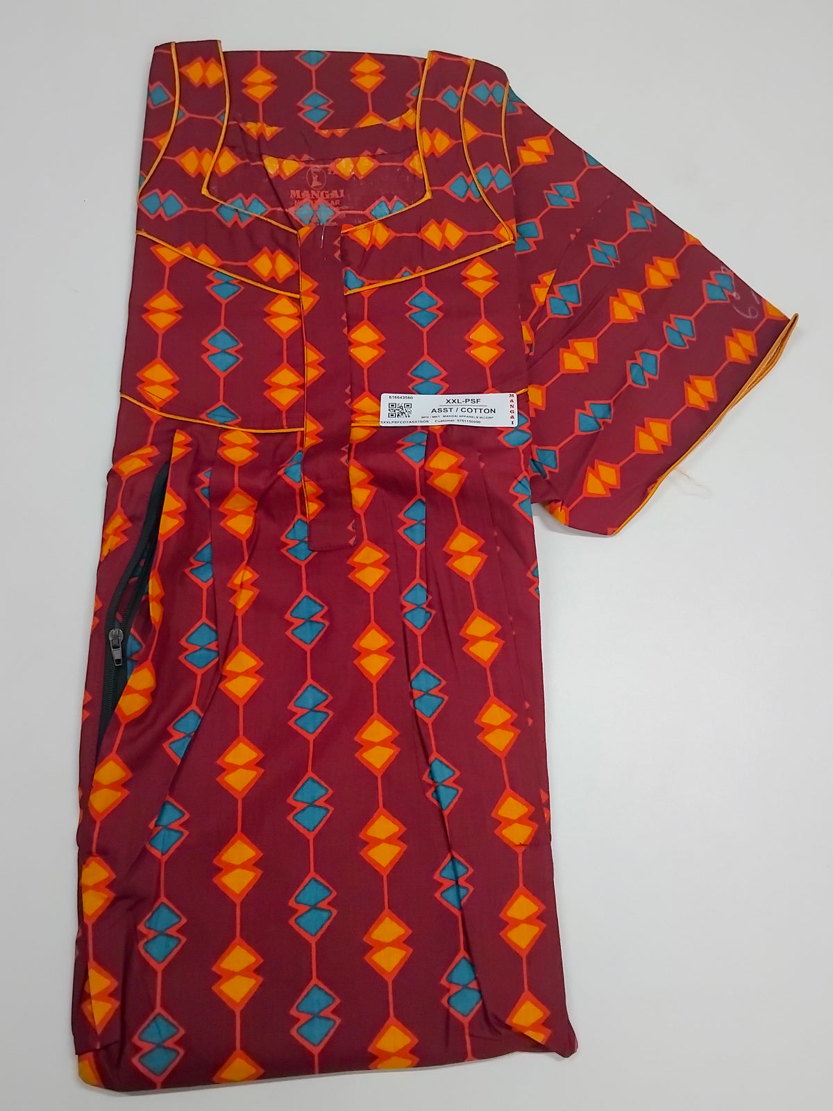 MANGAI Cotton Straight Zip Feeding Nighty |Post Pregnancy | Comfort and Style | Pleated Model | Soft Cotton Feeding Nighties (PSF)