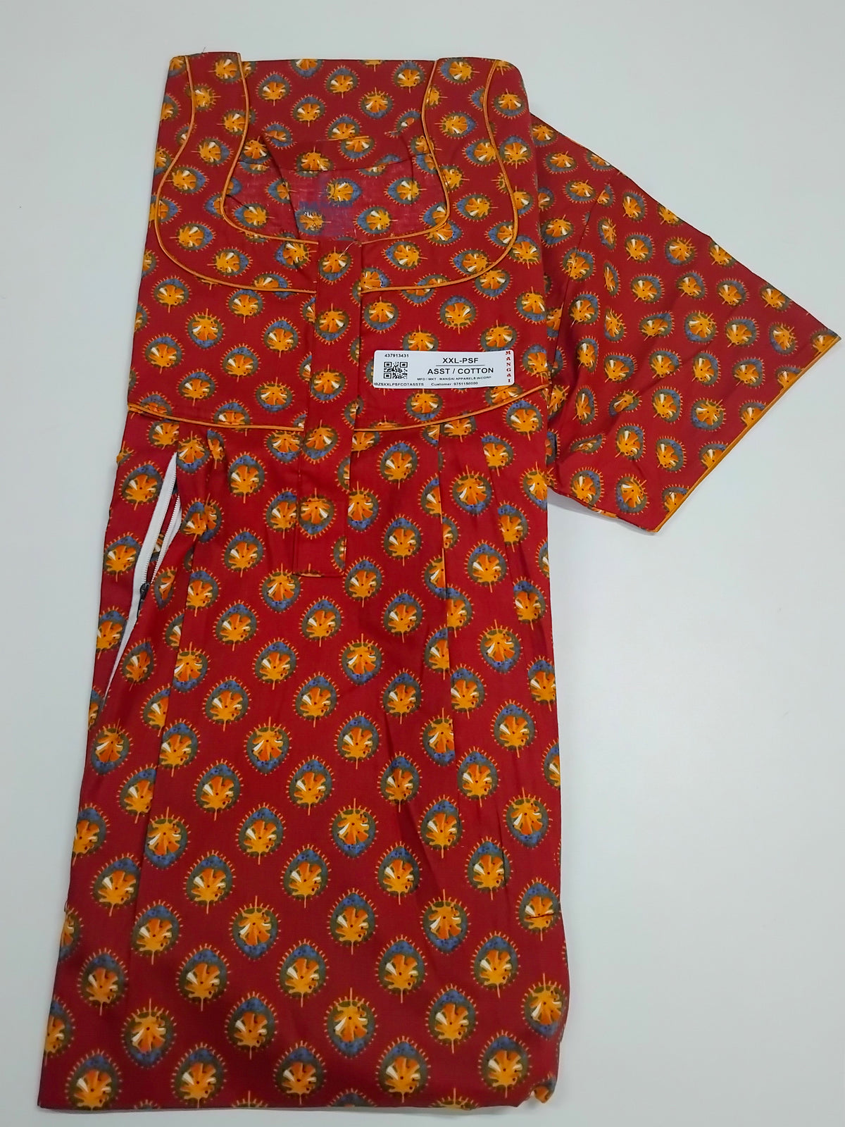 MANGAI Cotton Straight Zip Feeding Nighty |Post Pregnancy | Comfort and Style | Pleated Model | Soft Cotton Feeding Nighties (PSF)