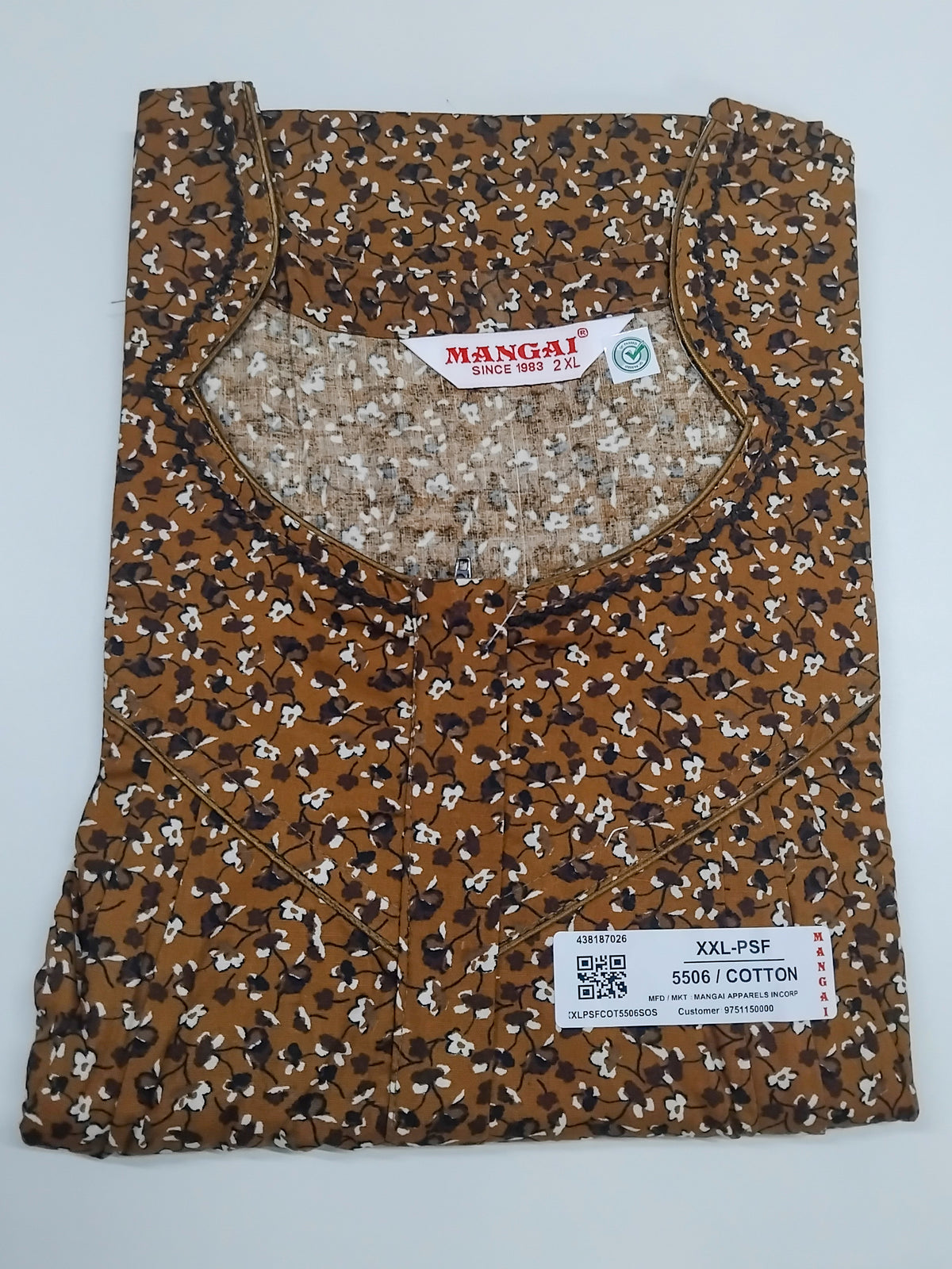 MANGAI Cotton Straight Zip Feeding Nighty |Post Pregnancy | Comfort and Style | Pleated Model | Soft Cotton Feeding Nighties (PSF)