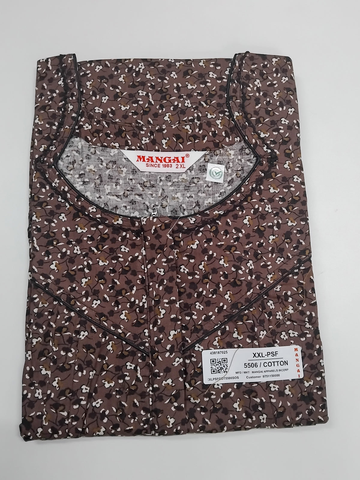 MANGAI Cotton Straight Zip Feeding Nighty |Post Pregnancy | Comfort and Style | Pleated Model | Soft Cotton Feeding Nighties (PSF)