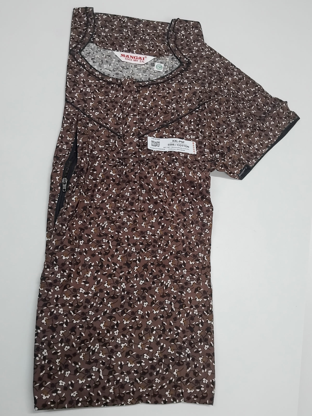 MANGAI Cotton Straight Zip Feeding Nighty |Post Pregnancy | Comfort and Style | Pleated Model | Soft Cotton Feeding Nighties (PSF)