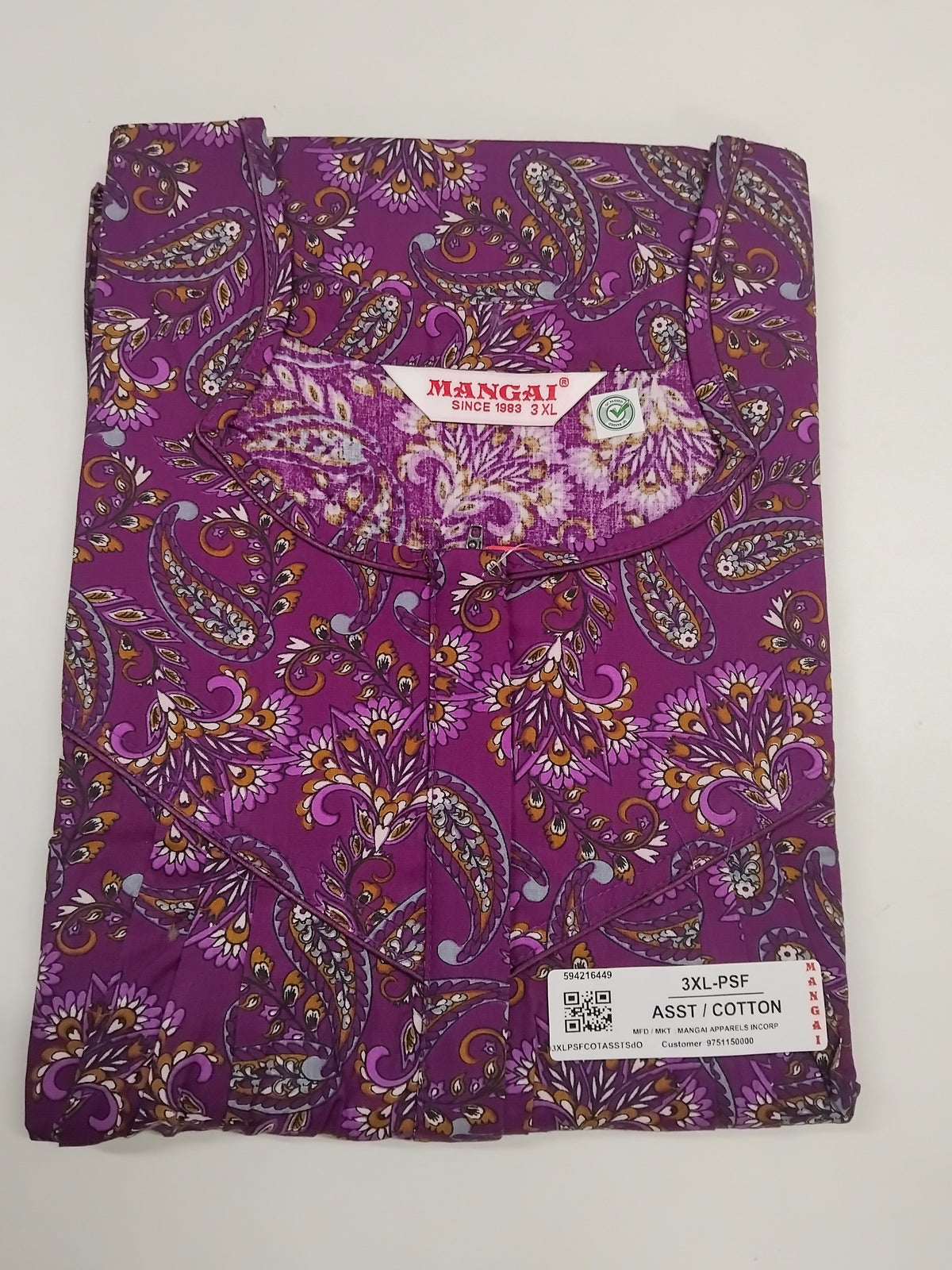 MANGAI Cotton Straight Zip Feeding Nighty |Post Pregnancy | Comfort and Style | Pleated Model | Soft Cotton Feeding Nighties (PSF)