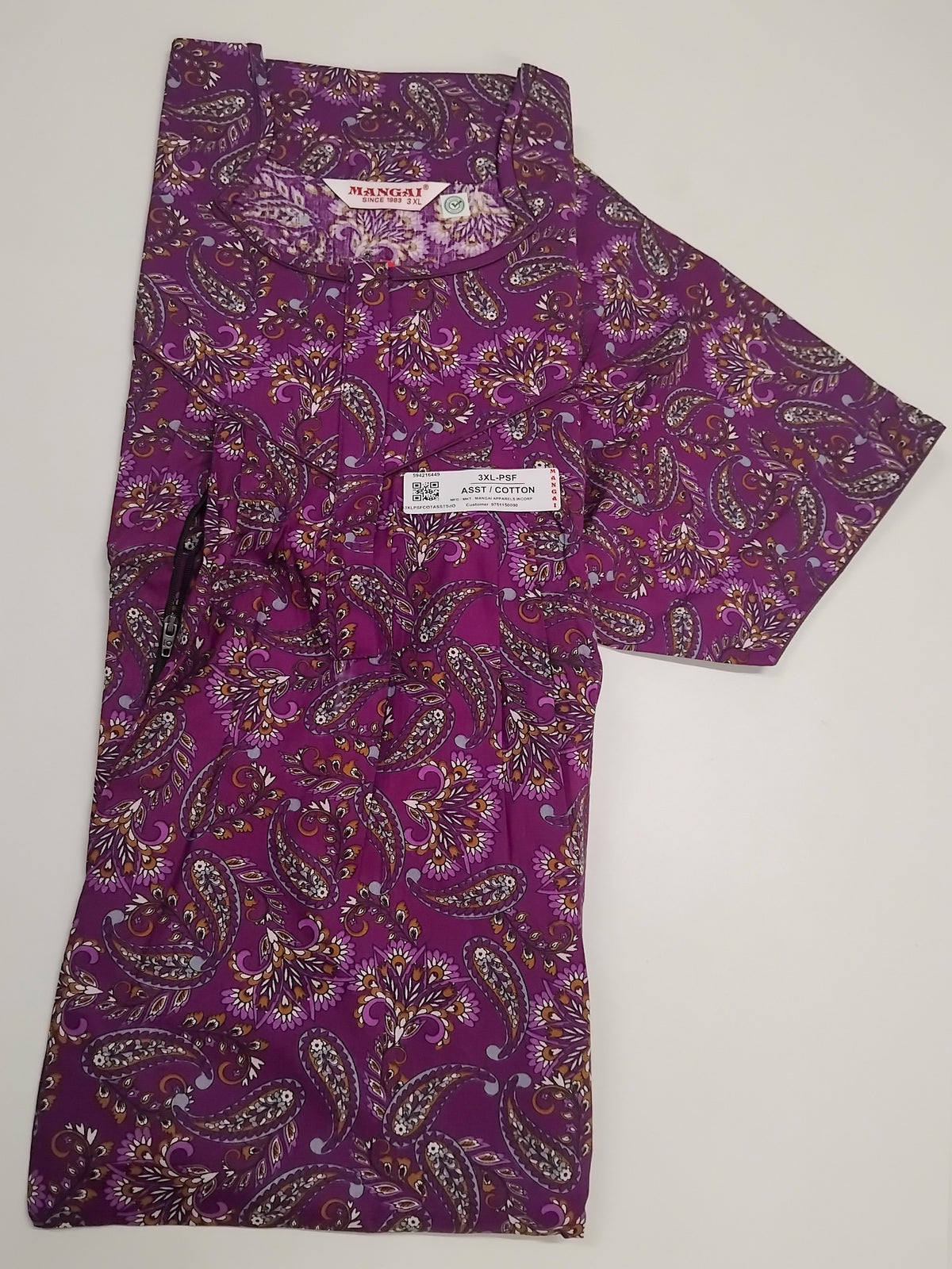 MANGAI Cotton Straight Zip Feeding Nighty |Post Pregnancy | Comfort and Style | Pleated Model | Soft Cotton Feeding Nighties (PSF)