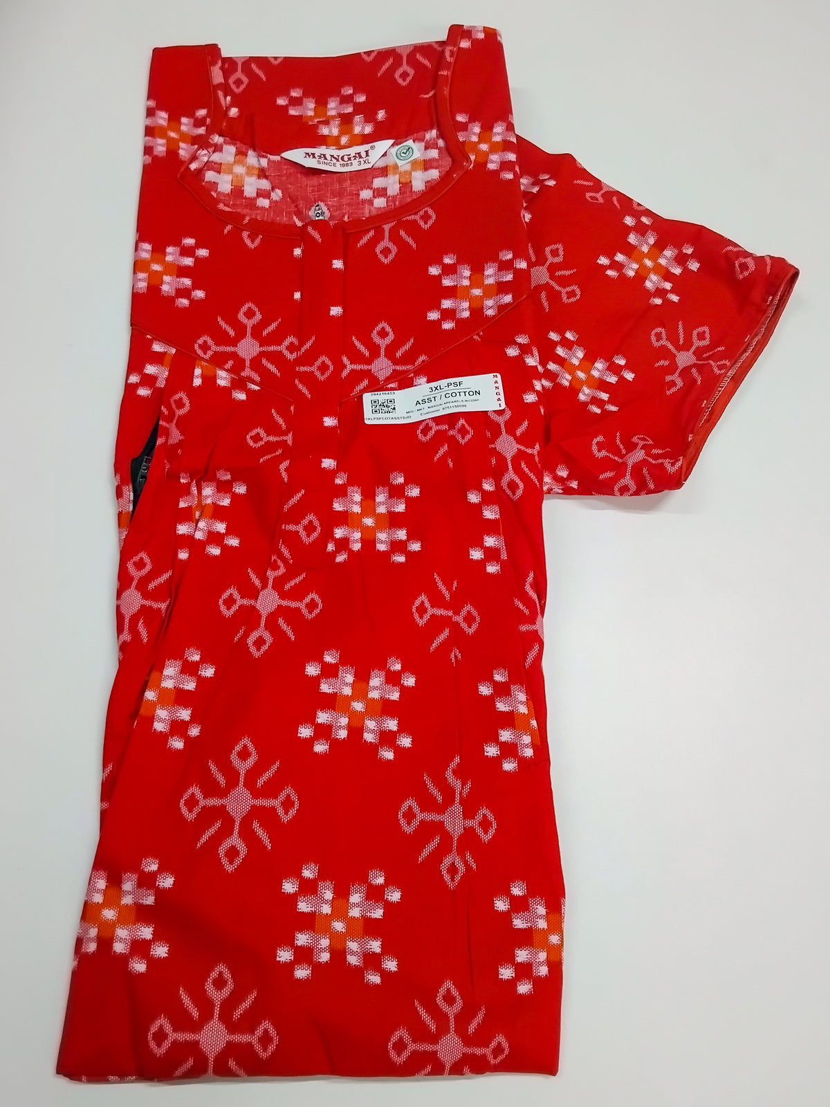 MANGAI Cotton Straight Zip Feeding Nighty |Post Pregnancy | Comfort and Style | Pleated Model | Soft Cotton Feeding Nighties (PSF)