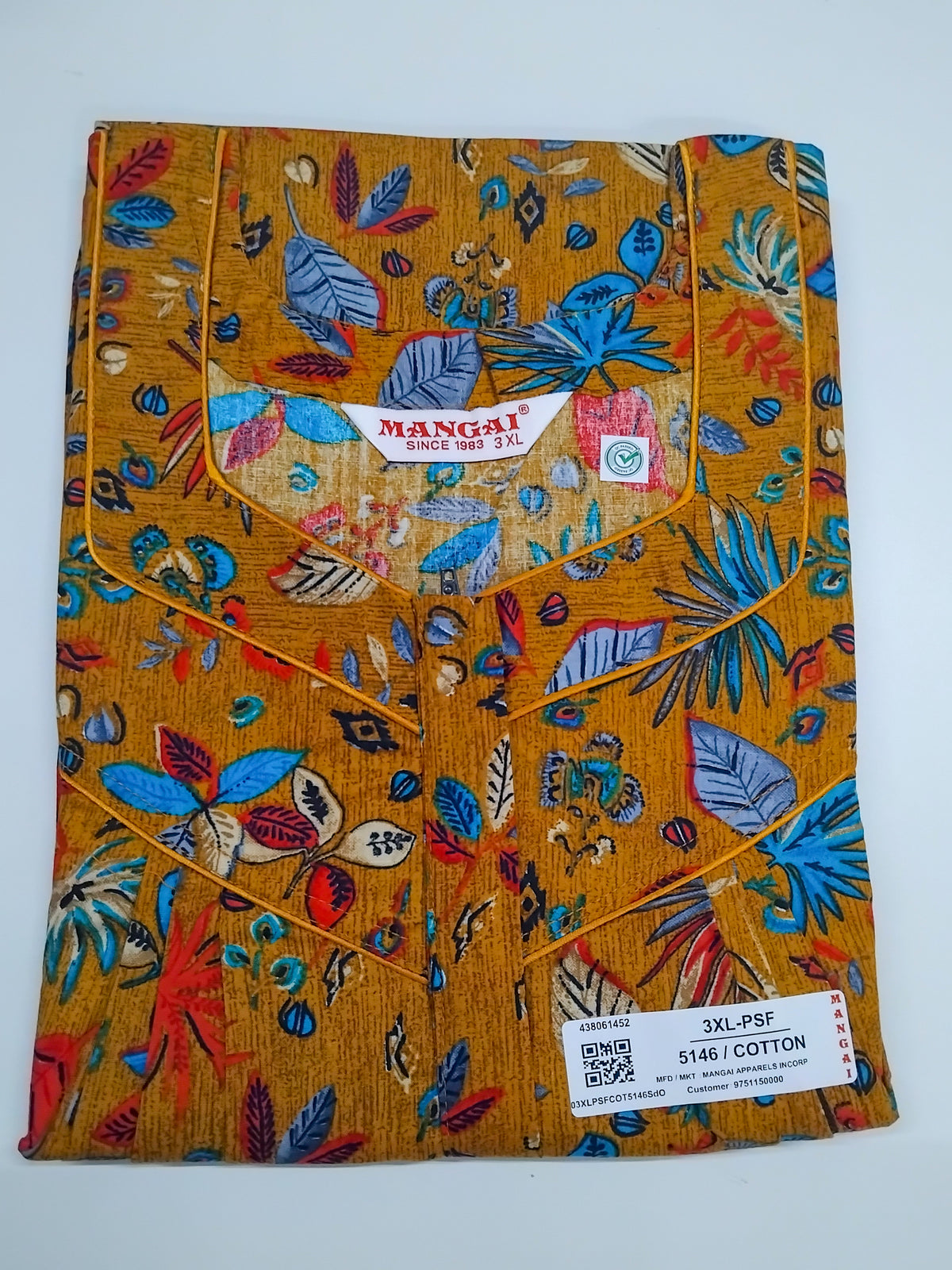 MANGAI Cotton Straight Zip Feeding Nighty |Post Pregnancy | Comfort and Style | Pleated Model | Soft Cotton Feeding Nighties (PSF)