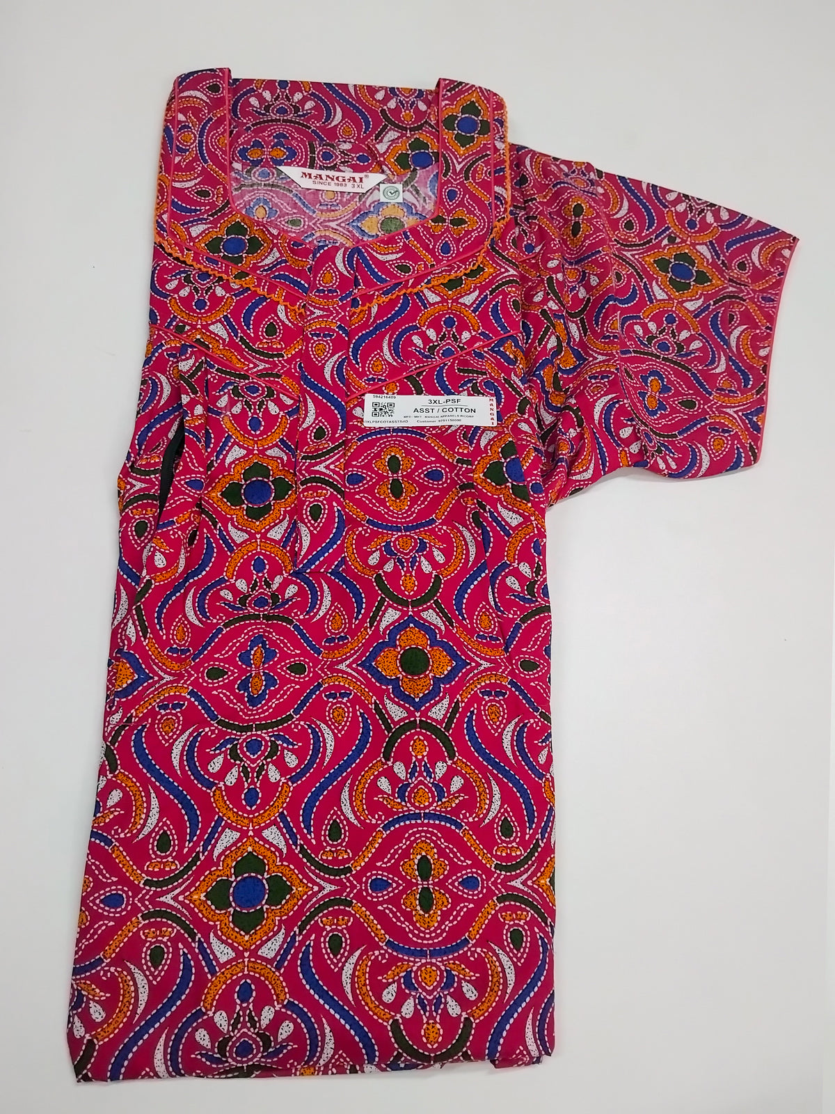 MANGAI Cotton Straight Zip Feeding Nighty |Post Pregnancy | Comfort and Style | Pleated Model | Soft Cotton Feeding Nighties (PSF)