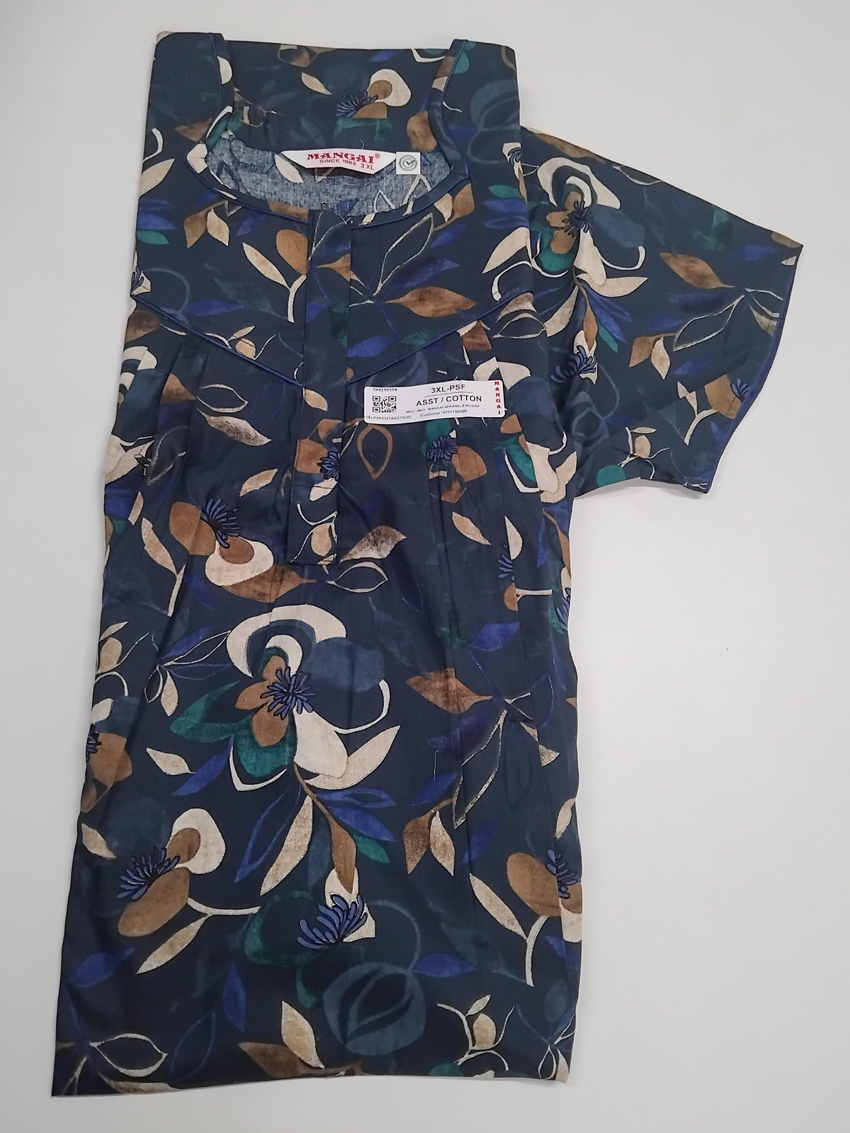 MANGAI Cotton Straight Zip Feeding Nighty |Post Pregnancy | Comfort and Style | Pleated Model | Soft Cotton Feeding Nighties (PSF)