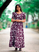 Stylish Arrivals Rayon Gathering Frock Model Night Gown's | Front Adjustable Gathering Style Rope Rope | Puff Sleeve | Trending Collection's for Stylish Women's (FKG)