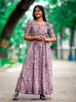 Stylish Arrivals Rayon Gathering Frock Model Night Gown's | Front Adjustable Gathering Style Rope Rope | Puff Sleeve | Trending Collection's for Stylish Women's (FKG)