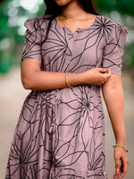 Stylish Arrivals Rayon Gathering Frock Model Night Gown's | Front Adjustable Gathering Style Rope Rope | Puff Sleeve | Trending Collection's for Stylish Women's (FKG)