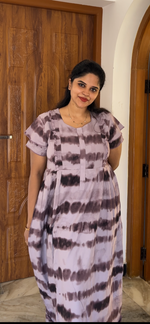 MANGAI Rayon Frock Nighties | Front Open Lengthy Zipper Comforts Feeding | Fancy Double Layered Sleeve's | Post & Pre Pregnancy's and Casual Wear | Side Pocket |Versatile Rayon Frock Night Gown's for Stylish Women's (RPW)