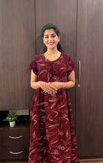 Stylish Alpine FULL FROCK Model Nighties| Fancy Sleeves & Neck Pattern| Side Pocket with Back Tie Rope | Perfect Nightwear Trendy Women's (FRK)