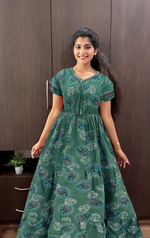 Stylish Alpine FULL FROCK Model Nighties| Fancy Sleeves & Neck Pattern| Side Pocket with Back Tie Rope | Perfect Nightwear Trendy Women's (FRK)