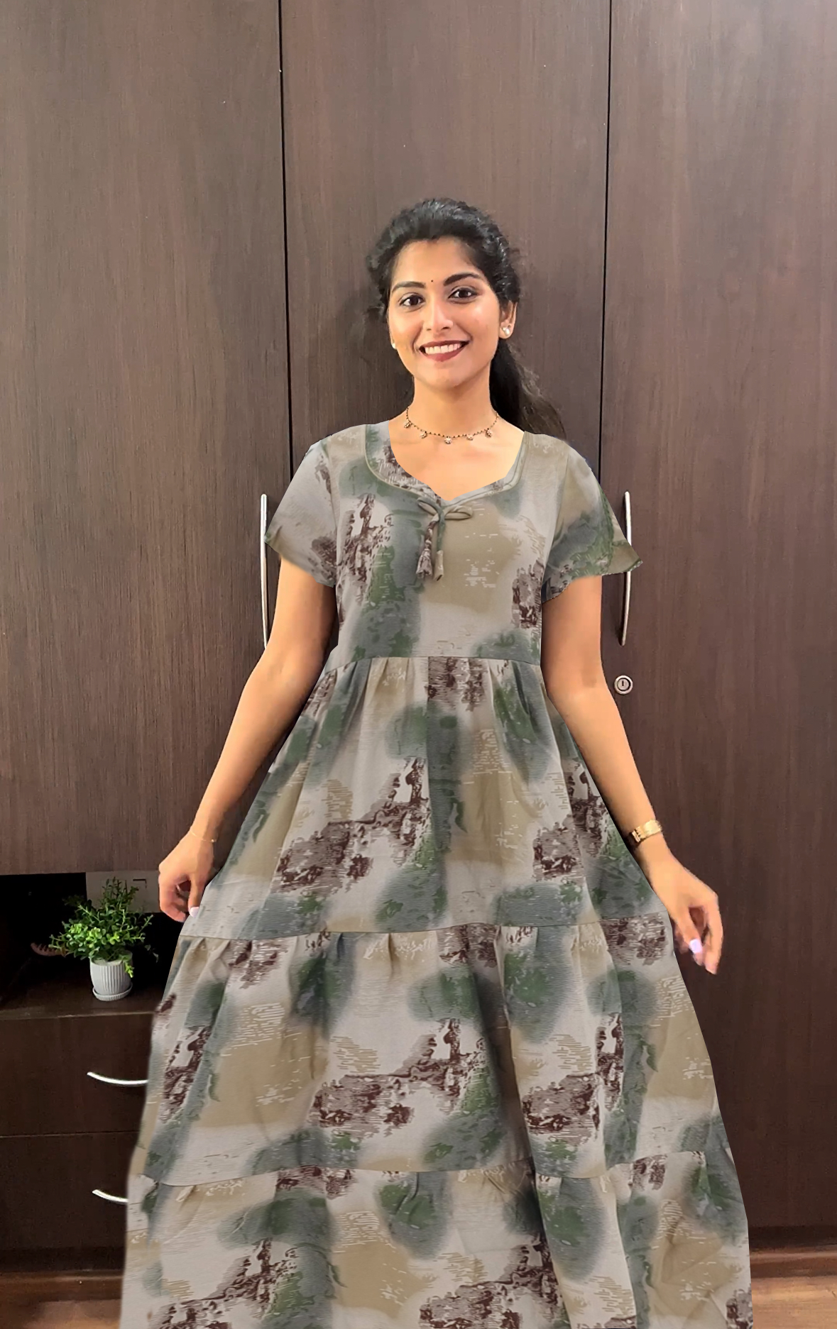 Stylish Alpine FULL FROCK Model Nighties| Fancy Sleeves & Neck Pattern| Side Pocket with Back Tie Rope | Perfect Nightwear Trendy Women's (FRK)