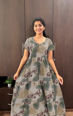 Stylish Alpine FULL FROCK Model Nighties| Fancy Sleeves & Neck Pattern| Side Pocket with Back Tie Rope | Perfect Nightwear Trendy Women's (FRK)