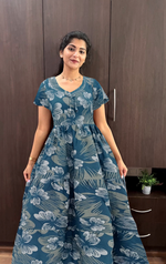 Stylish Alpine FULL FROCK Model Nighties| Fancy Sleeves & Neck Pattern| Side Pocket with Back Tie Rope | Perfect Nightwear Trendy Women's (FRK)