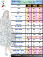 Crimson Katha Print Premium Cotton Maternity Maxi – Dual Invisible Feeding Zippers with Stylish Square Neck & Puff Sleeves