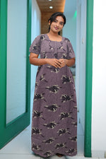 MANGAI Premium Cotton Printed Pleated Model Half Sleeve 4XL Size Nighties - Fancy Neck | With Side Pocket |Shrinkage Free Nighties | Trendy Collection's for Stylish Women's (4XL-VBS)