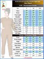 New MANGAI Stylish Cotton Night Suits for all Stylish Women's | Long Sleeve with Size Pocket Beautiful all Over Printed Elastic Waist Top & Bottom Cord Set your Perfect Nightwear Companion (MCNS)