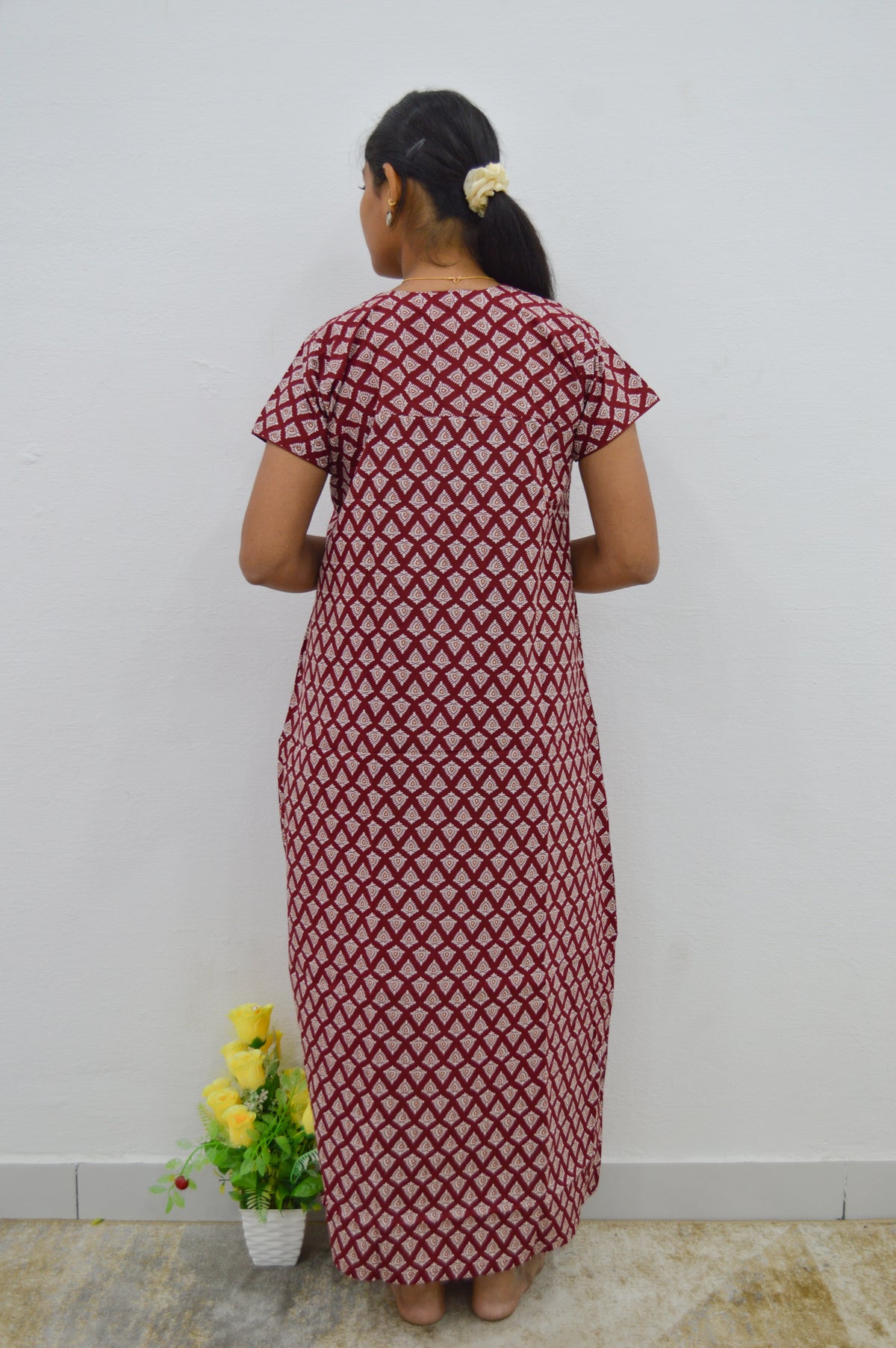 MANGAI New Regular Fit Cotton Printed Nighties - All Over Printed Stylish Nightwear for Stylish Women | Side Cut Pocket | Beautiful Nighties for Stylish Women's | Colourful Printed Cotton Nighties (ATR)