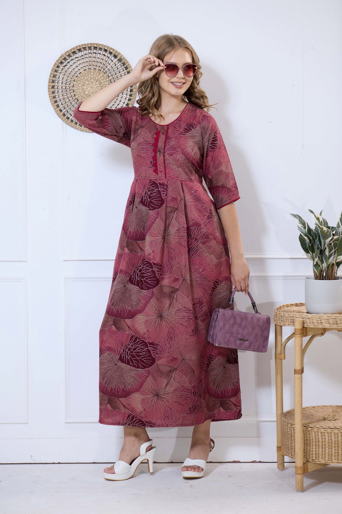 Alpine KURTI Style | Beautiful Stylish KURTI Model | Long 3/4 Sleeve & Side Pocket | Fresh Collection's for Stylish Women's (AK-3/4)