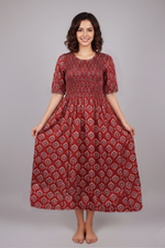Soft Cotton Stretchable Smocking Nighties for New Arrivals | Daily Comforts & Light Weighted Elastic Nighties| Smocking Nightgown for Trendy Women's (SCT)