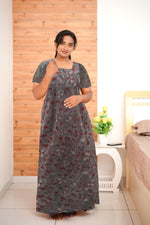 MANGAI Premium Cotton Printed Pleated Model Half Sleeve 4XL Size Nighties - Fancy Neck | With Side Pocket |Shrinkage Free Nighties | Trendy Collection's for Stylish Women's (4XL-VBS)