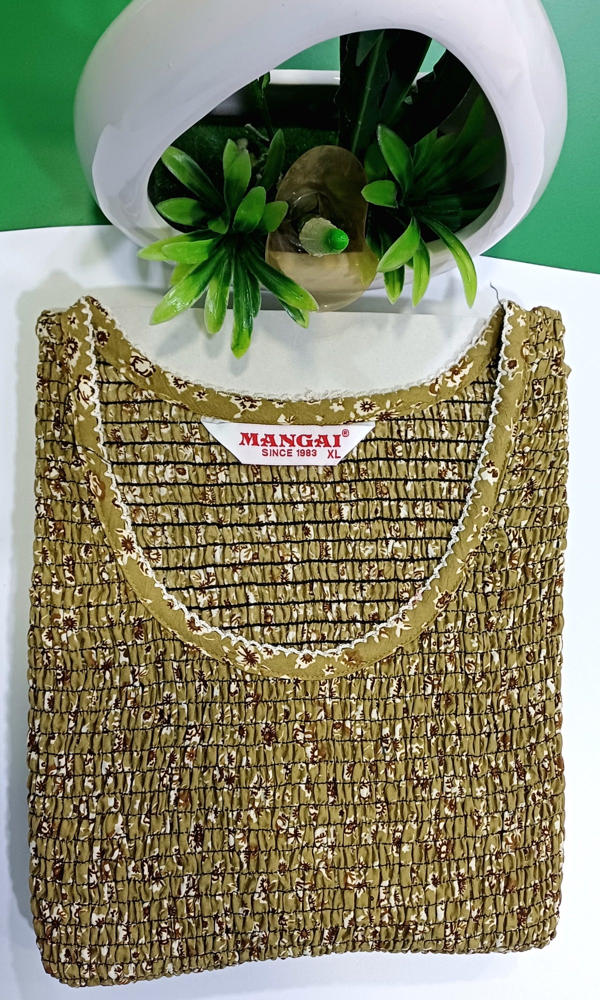 Crush Smocking Nighties for Stylish Women | Soft wrinkled texture Smocking Model | Rounded neck with Side Pocket | Daily wear Nighties for trendy women (PPL)