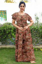 New Arrivals FULL FROCK Model Nighties| Fancy Sleeves & Neck Pattern| Side Pocket with Back Tie Rope | Perfect Nightwear Trendy Women's (FRK)