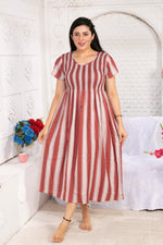 Alpine Smocking Maxi Frock Model Nightgown for Trendy Women's & Teenage Girl's | Stretchable Comfort to Body Fit | Side Pocket & Stylish Round Neck MAXI Gown for Women's Teenage Girl's (ASM)