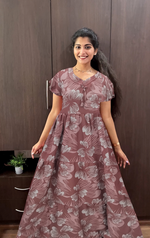 Stylish Alpine FULL FROCK Model Nighties| Fancy Sleeves & Neck Pattern| Side Pocket with Back Tie Rope | Perfect Nightwear Trendy Women's (FRK)