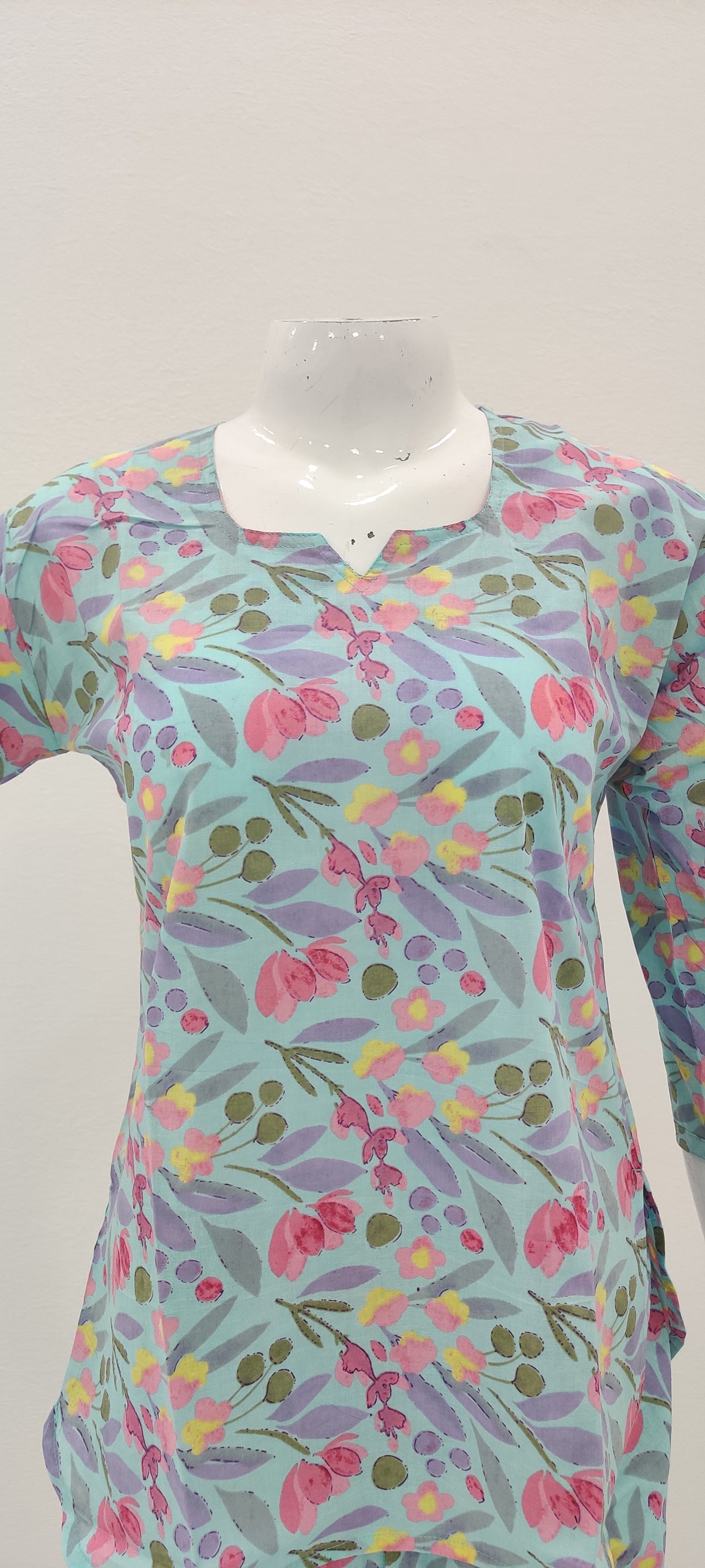 MANGAI Premium Cotton Printed Cambric Night Suits | Stylish Print's All Over | Top & Bottom Set | 3/4 Sleeve | Trendy Night Suits for Stylish Women's (MNS)