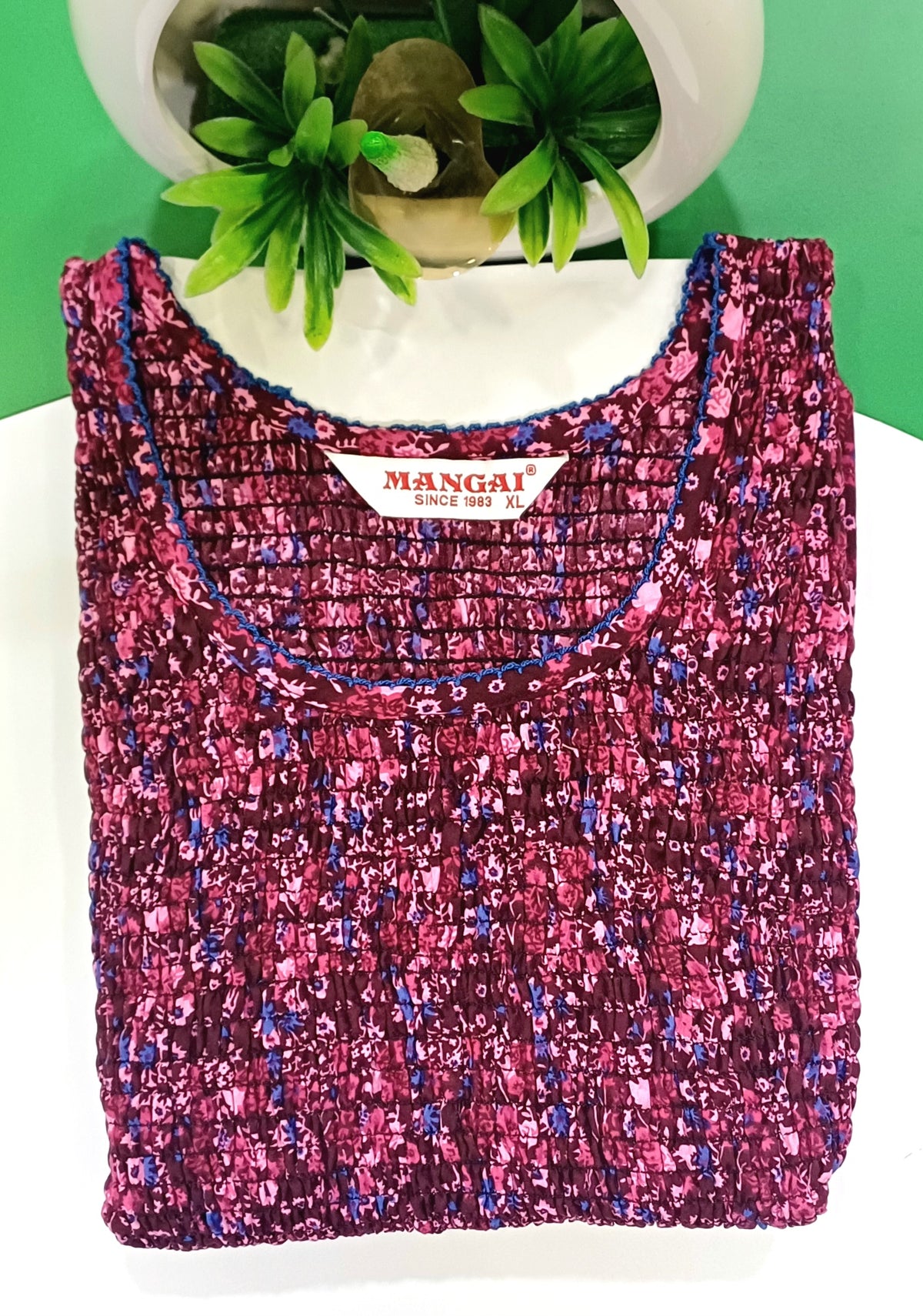 Crush Smocking Nighties for Stylish Women | Soft wrinkled texture Smocking Model | Rounded neck with Side Pocket | Daily wear Nighties for trendy women (PPL)