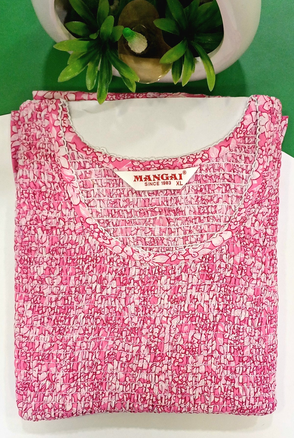 Crush Smocking Nighties for Stylish Women | Soft wrinkled texture Smocking Model | Rounded neck with Side Pocket | Daily wear Nighties for trendy women (PPL)