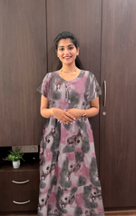 Stylish Alpine FULL FROCK Model Nighties| Fancy Sleeves & Neck Pattern| Side Pocket with Back Tie Rope | Perfect Nightwear Trendy Women's (FRK)