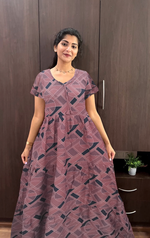 Stylish Alpine FULL FROCK Model Nighties| Fancy Sleeves & Neck Pattern| Side Pocket with Back Tie Rope | Perfect Nightwear Trendy Women's (FRK)