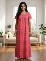 MANGAI New Regular Fit Cotton PrintedNighties - All Over Printed Stylish Nightwear for Stylish Women | Beautiful Nighties for Stylish Women's (ATR)