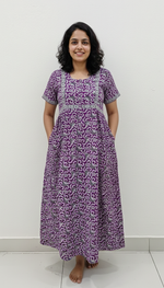 Cotton FROCK Model Casual Wear Nighties | Stylish Pleated Frock Style | Multipurpose Nighties | Pregnancy Wear | Pleated Model | Stylish Nighties for Stylish Women (PWC)