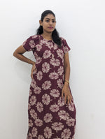 MANGAI New Regular Fit Cotton Printed Nighties - All Over Printed Stylish Nightwear for Stylish Women | Side Cut Pocket | Beautiful Nighties for Stylish Women's | Colourful Printed Cotton Nighties (HCC)