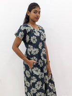 MANGAI New Regular Fit Cotton Printed Nighties - All Over Printed Stylish Nightwear for Stylish Women | Side Cut Pocket | Beautiful Nighties for Stylish Women's | Colourful Printed Cotton Nighties (HCC)