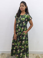 MANGAI New Regular Fit Cotton Printed Nighties - All Over Printed Stylish Nightwear for Stylish Women | Side Cut Pocket | Beautiful Nighties for Stylish Women's | Colourful Printed Cotton Nighties (CMC)