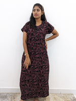 MANGAI New Regular Fit Cotton Printed Nighties - All Over Printed Stylish Nightwear for Stylish Women | Side Cut Pocket | Beautiful Nighties for Stylish Women's | Colourful Printed Cotton Nighties (CMC)