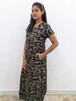 MANGAI New Regular Fit Cotton Printed Nighties - All Over Printed Stylish Nightwear for Stylish Women | Side Cut Pocket | Beautiful Nighties for Stylish Women's | Colourful Printed Cotton Nighties (CMC)