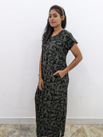 MANGAI New Regular Fit Cotton Printed Nighties - All Over Printed Stylish Nightwear for Stylish Women | Side Cut Pocket | Beautiful Nighties for Stylish Women's | Colourful Printed Cotton Nighties (CMC)